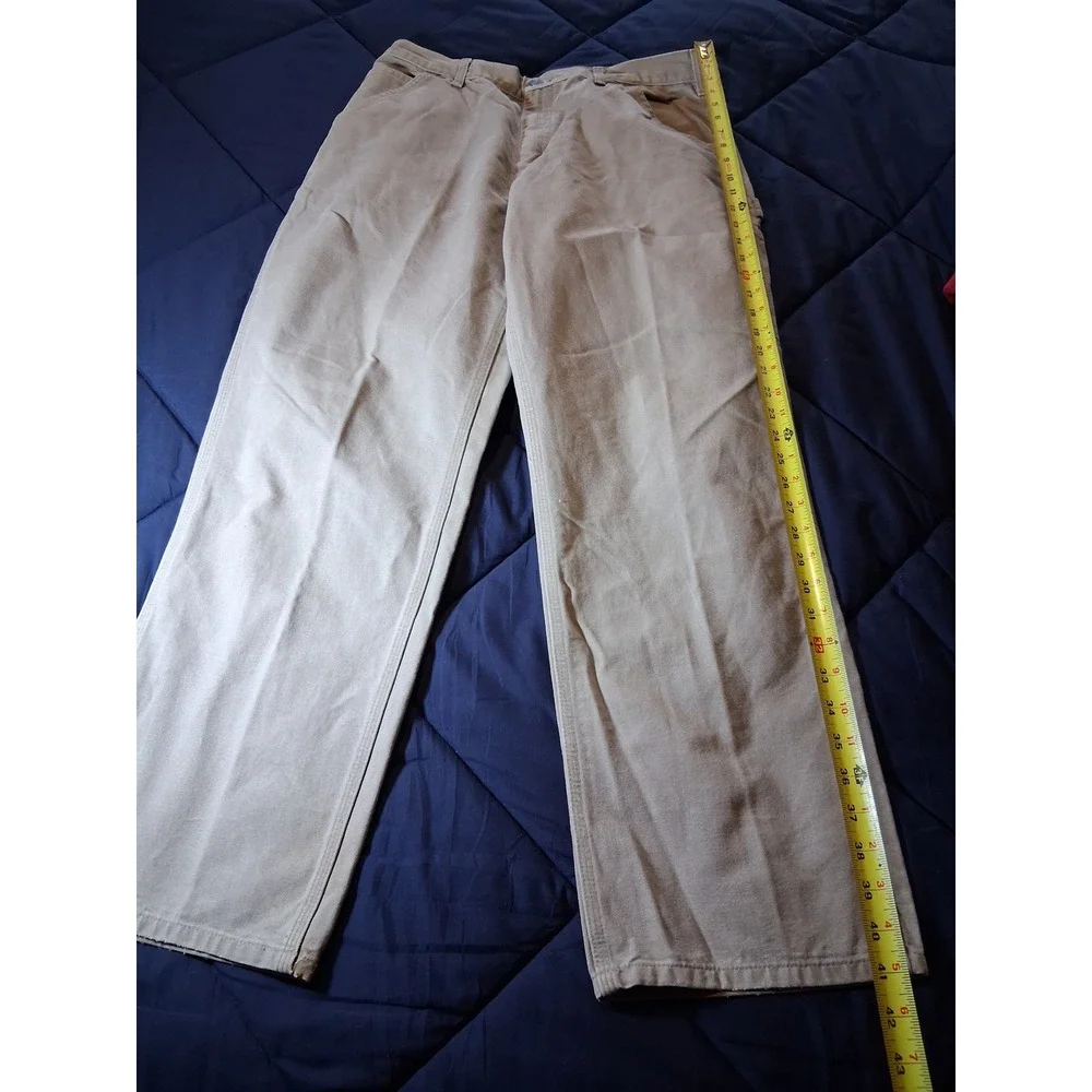 Carhartt B11 DES Washed Duck Work Dungaree Pants Desert Tan 34x32 Mens